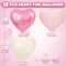 Pink White Heart Balloons,12Pcs Baby Pink Cream White Heart Shaped Foil Balloons,18Inch Light Pink Sand White Helium Mylar Balloon for Baby Shower Birthday Anniversary Wedding Party Decorations